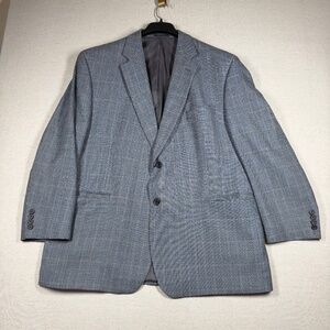 Lauren Ralph Lauren Silk Wool Blazer 50R Grey Houndstooth Tailored Sport Coat